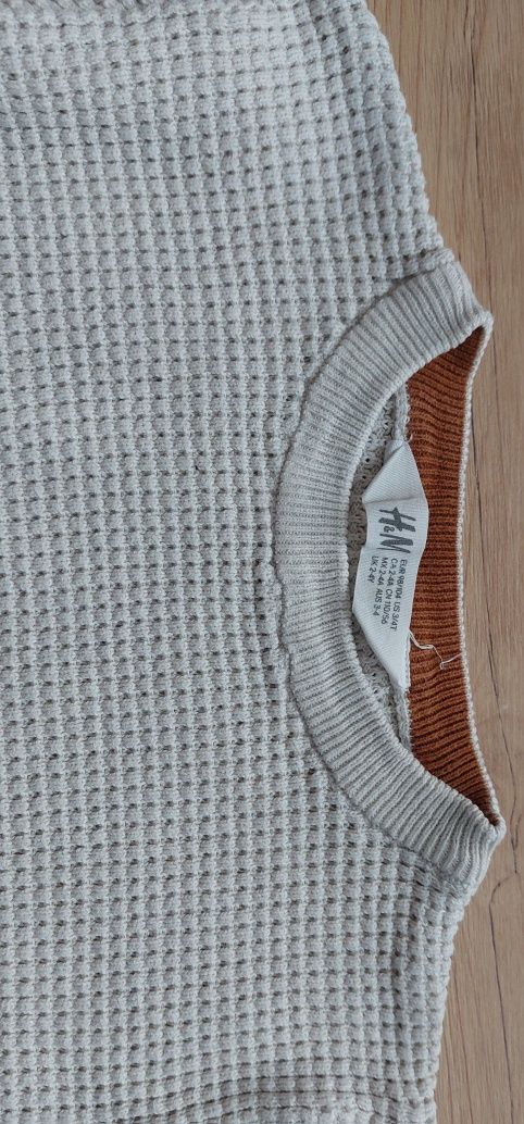 Bawełniany sweter h&m 98/104 w strukturalny splot