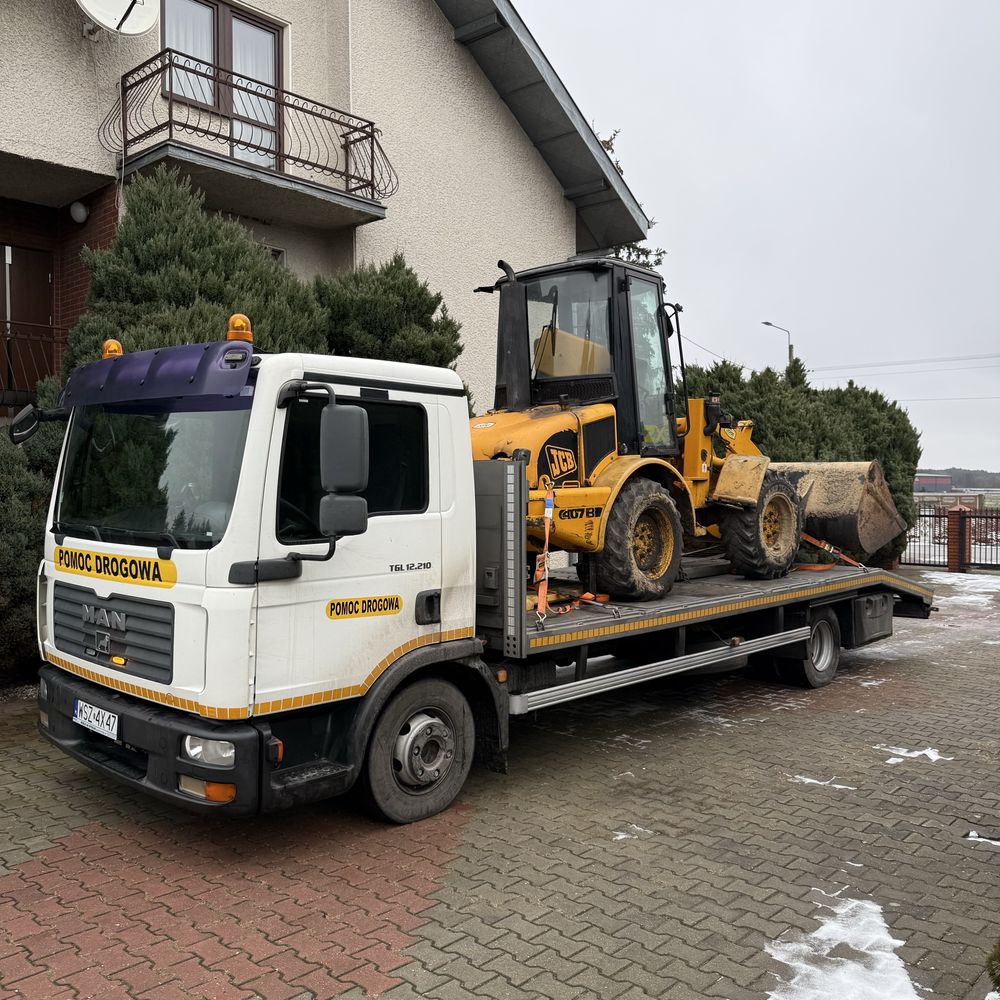 Pomoc Drogowa, Laweta Holowanie Transport Wózek Widlowy BUS Koparka