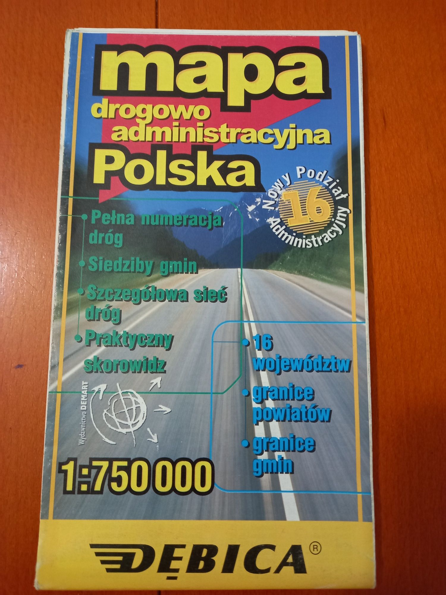 Mapa Drogowo Administracyjna Polska 1999rok