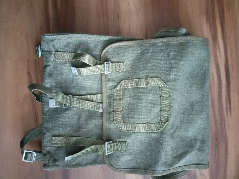 Plecak wojskowy, brezentowy kostka kolor khaki