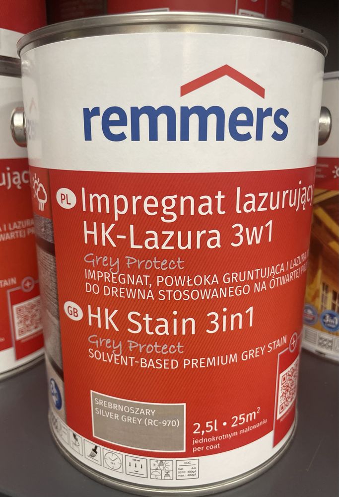 Impregnat do drewna 2,5 l. Remmers HK-Lasur 3 w 1