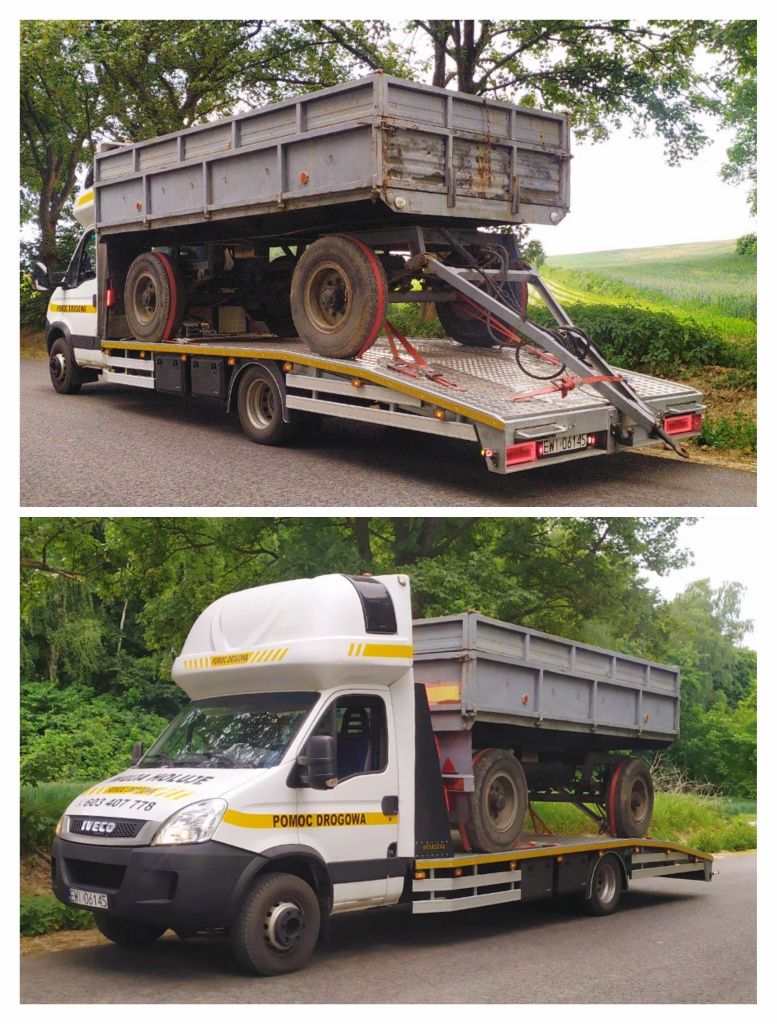 Transport Laweta do 13Ton Ciągniki Koparki Przyczepy Busy Wózki Maszyn