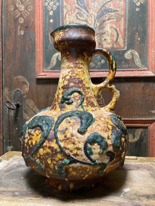 Duży ciekawy ceramiczny wazon z połowy wieku, NRD lata 60.