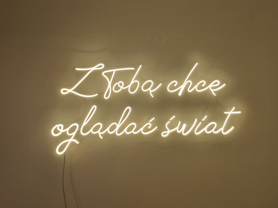 Napis led P. S. Kocham Cię neon ledon wesele ślub