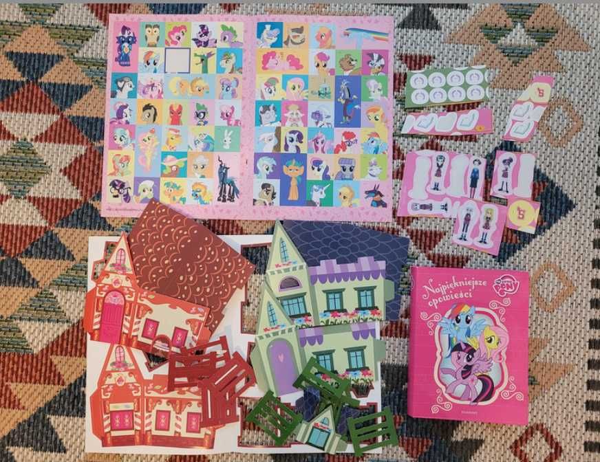 My little pony: kucyki, książka, naklejki, pieczątki, plakat, domki