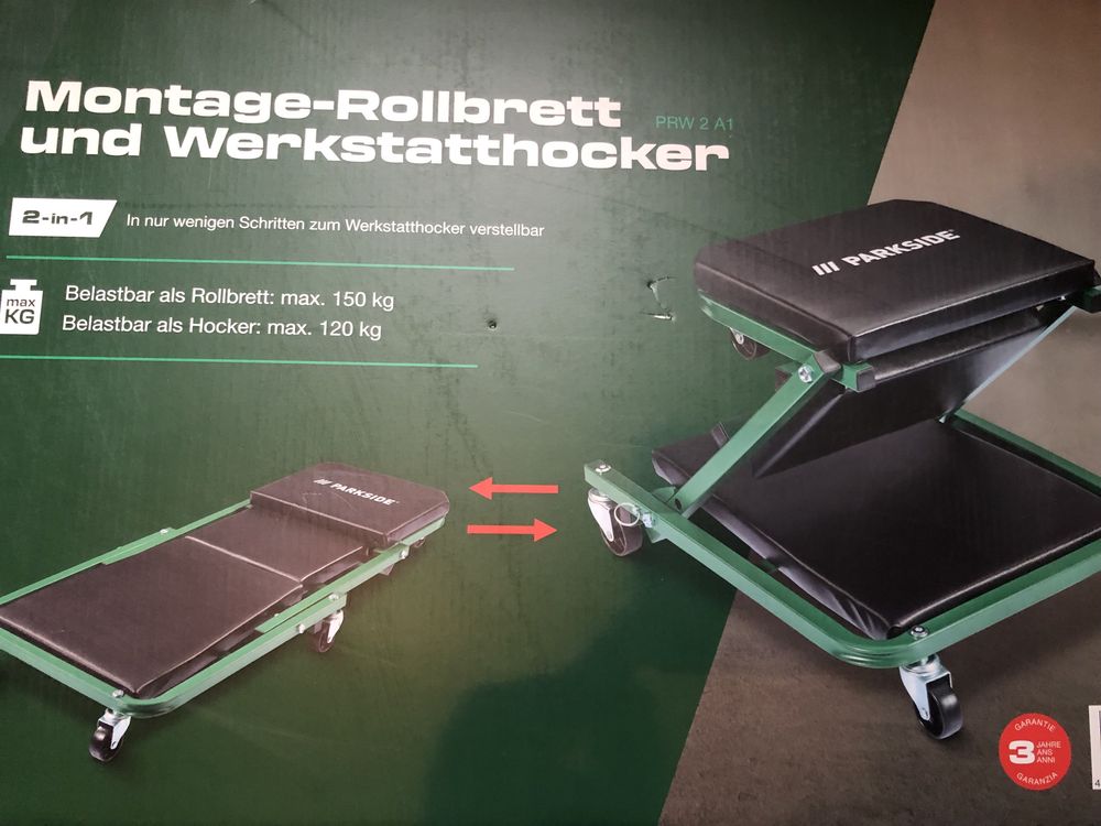 Лежак стілець для майстерні PARKSIDE PRW2A1