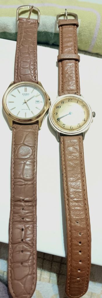 2 Relogios casio e timex de corda