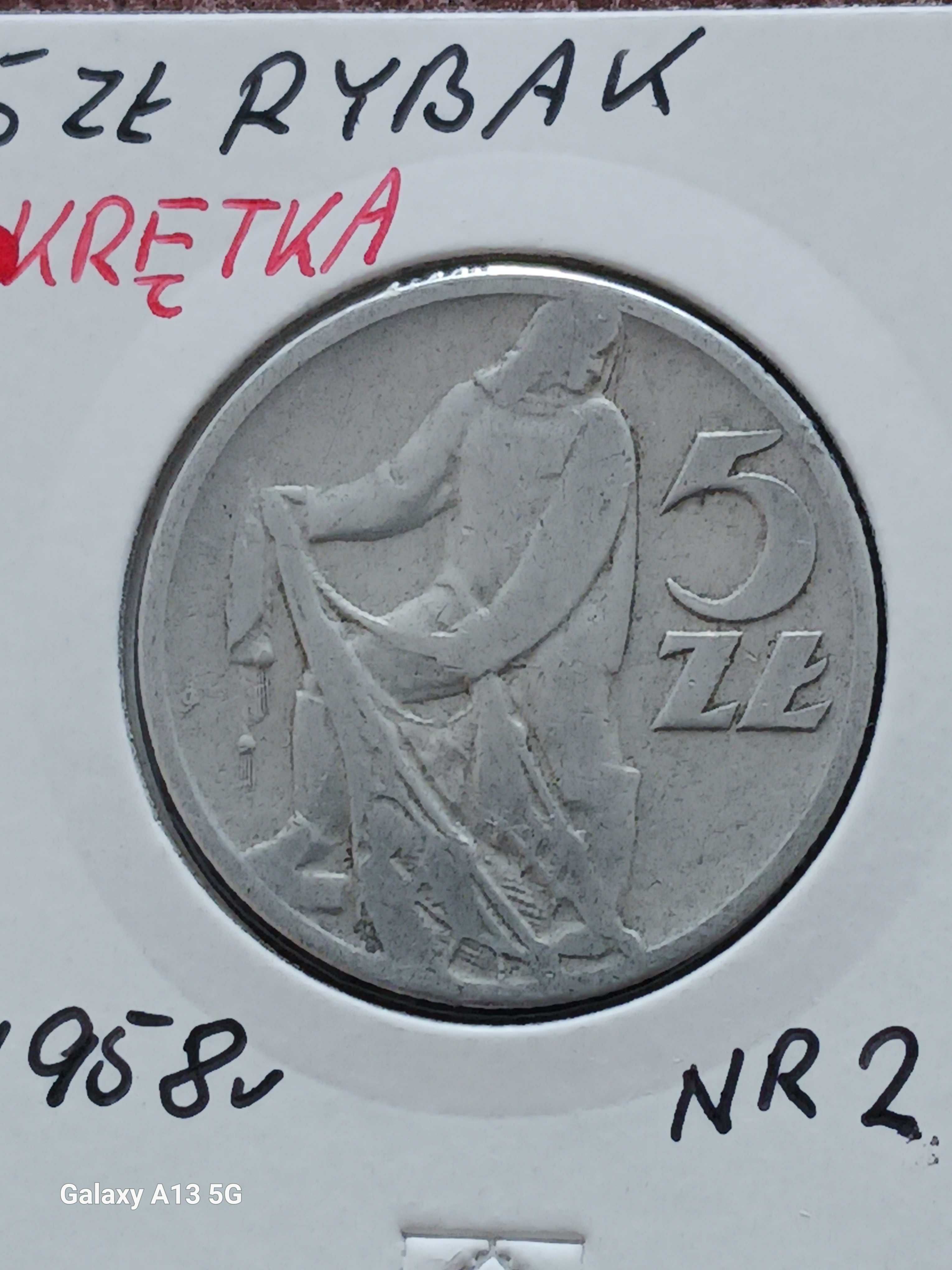 5 Złotych Rybak 1958 r. - nr.2 - Skrętka - rzadkość