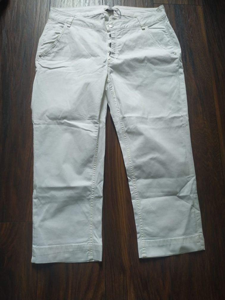 Spodnie chino białe 3/4  42 bawełniane