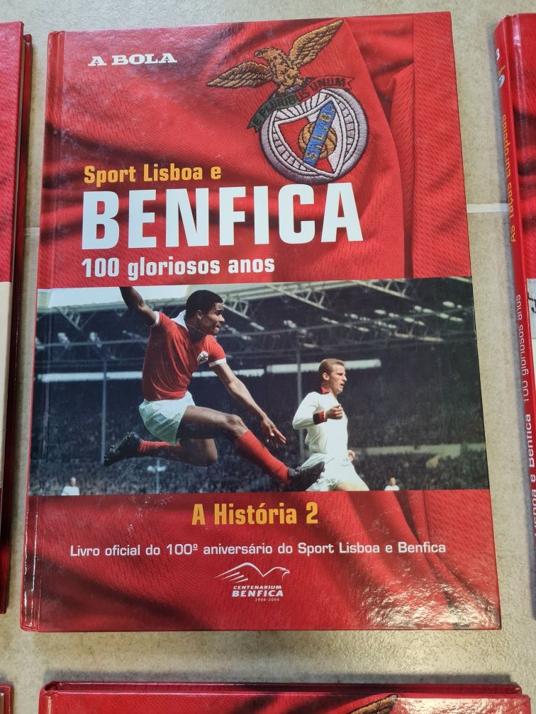 Conjunto 6 livros sobre o Benfica Centenário Edição A Bola