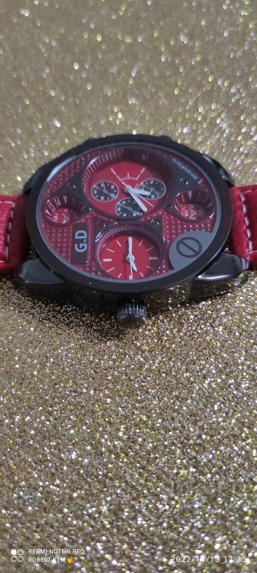 Nowy zegarek męski analogowy Giorgio & Dario czerwony super !!!