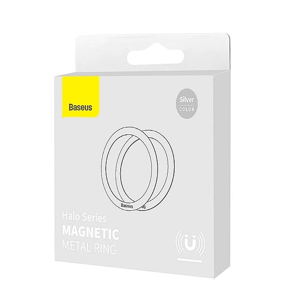 Baseus Halo Series magnetyczny pierścień (2 szt./opakowanie) srebrny (