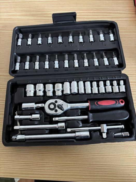 Conjunto de Chaves e Roquete 46 Peças – Kit de Ferramentas Completo