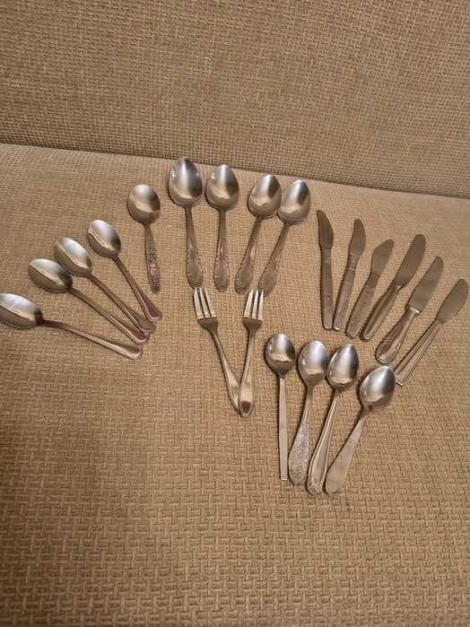 Sztućce Vintage - zestaw 21 sztuk - PRL