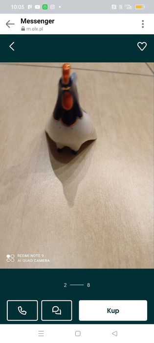 Łomonosow Ussr kura,kogut figurka z porcelany