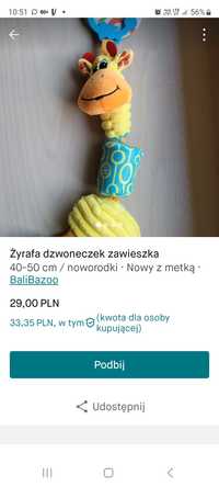 Zawieszka do wózka żyrafa