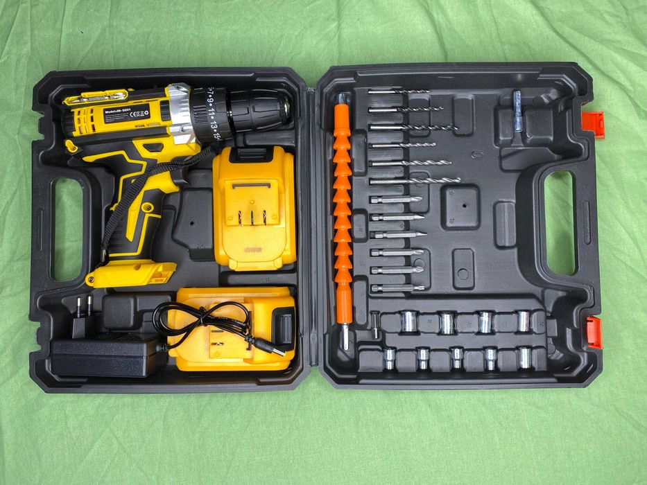 Шуруповерт + Перфоратор Jemi + 23 насадки + 2 АКБ + Зарядка – Новий!
