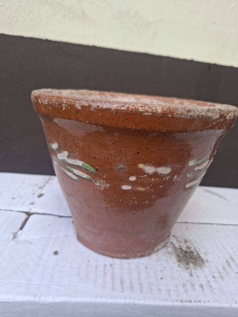 Donica ceramiczna szkliwiona prl