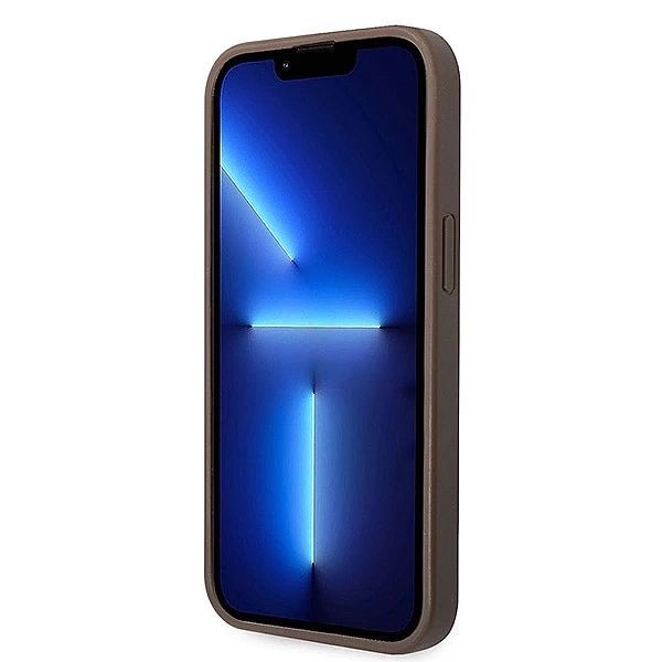 Etui Guess 4g Big Metal Logo do iPhone 15 - brązowe