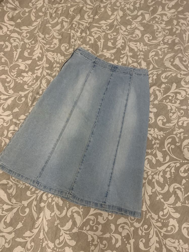 Midi jeansowa spodnica vintage