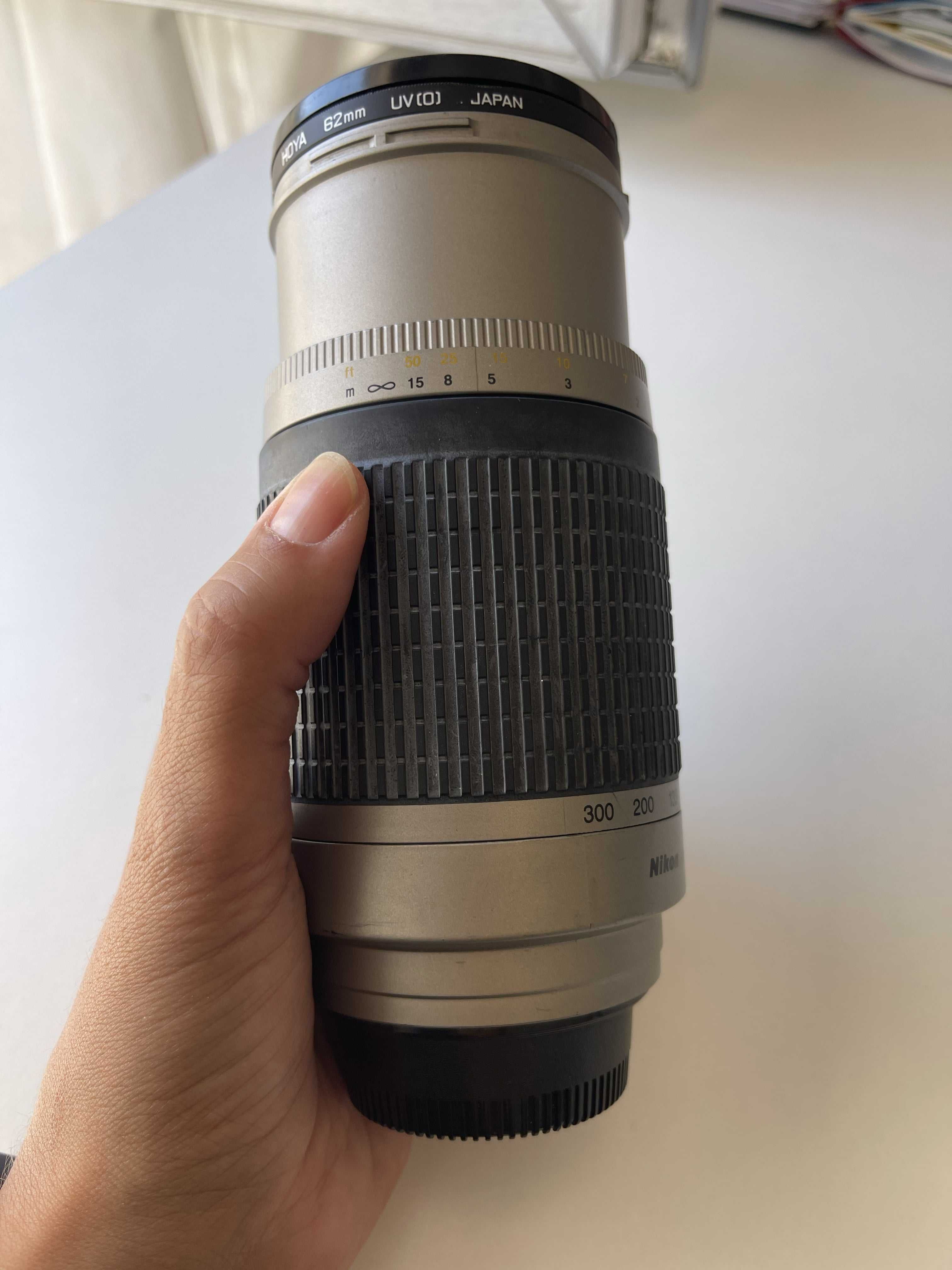 Nikon F55 analógica com lente 28-80mm + 70-300mm
