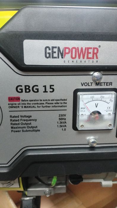 Генератор бензиновий  однофазний 1,3 кВт GenPower GBG 15  Туреччина