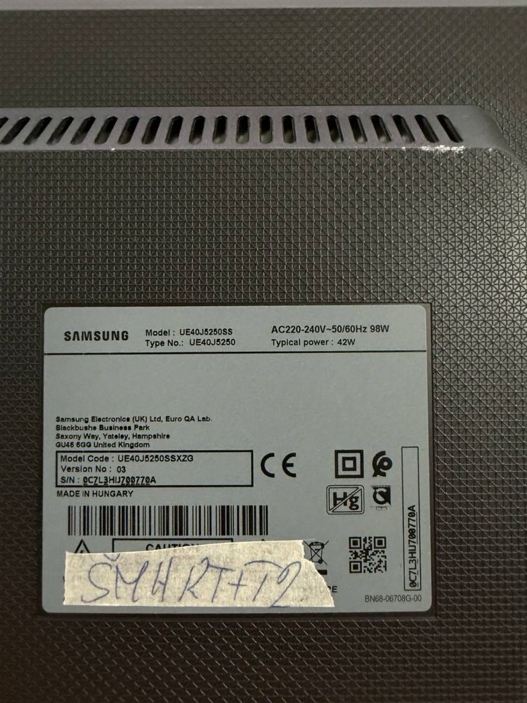 Телевізор Samsung 40’’ Full HD / Smart TV / T2