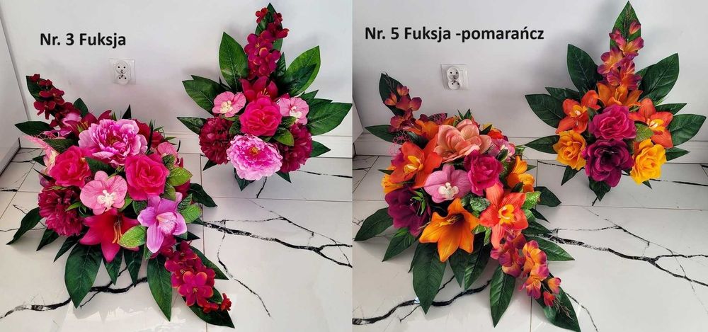 Komplet Stroik na grób, Cmentarz, Kompozycja kwiatowa ,Wiązanka bukiet