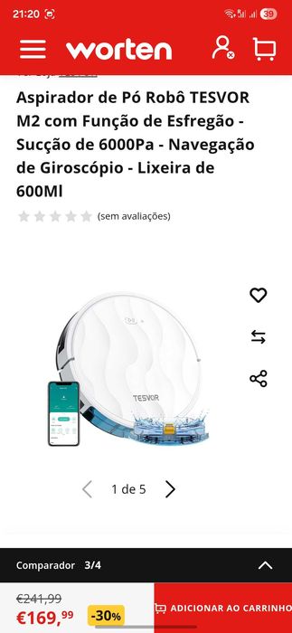 ASPIRADOR ROBÔ - Novo em Folha