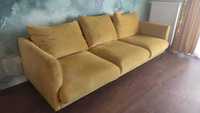 Sofa z fotelem kolor cytrynowy