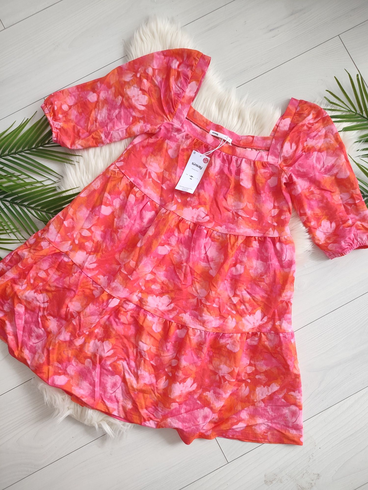 Nowa koralowa sukienka na lato rozmiar 36 S Sinsay