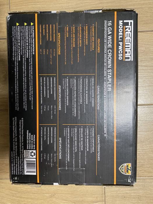 Пневматичний степлер Freeman PWC50 16 Gauge 1" Wide Crown
