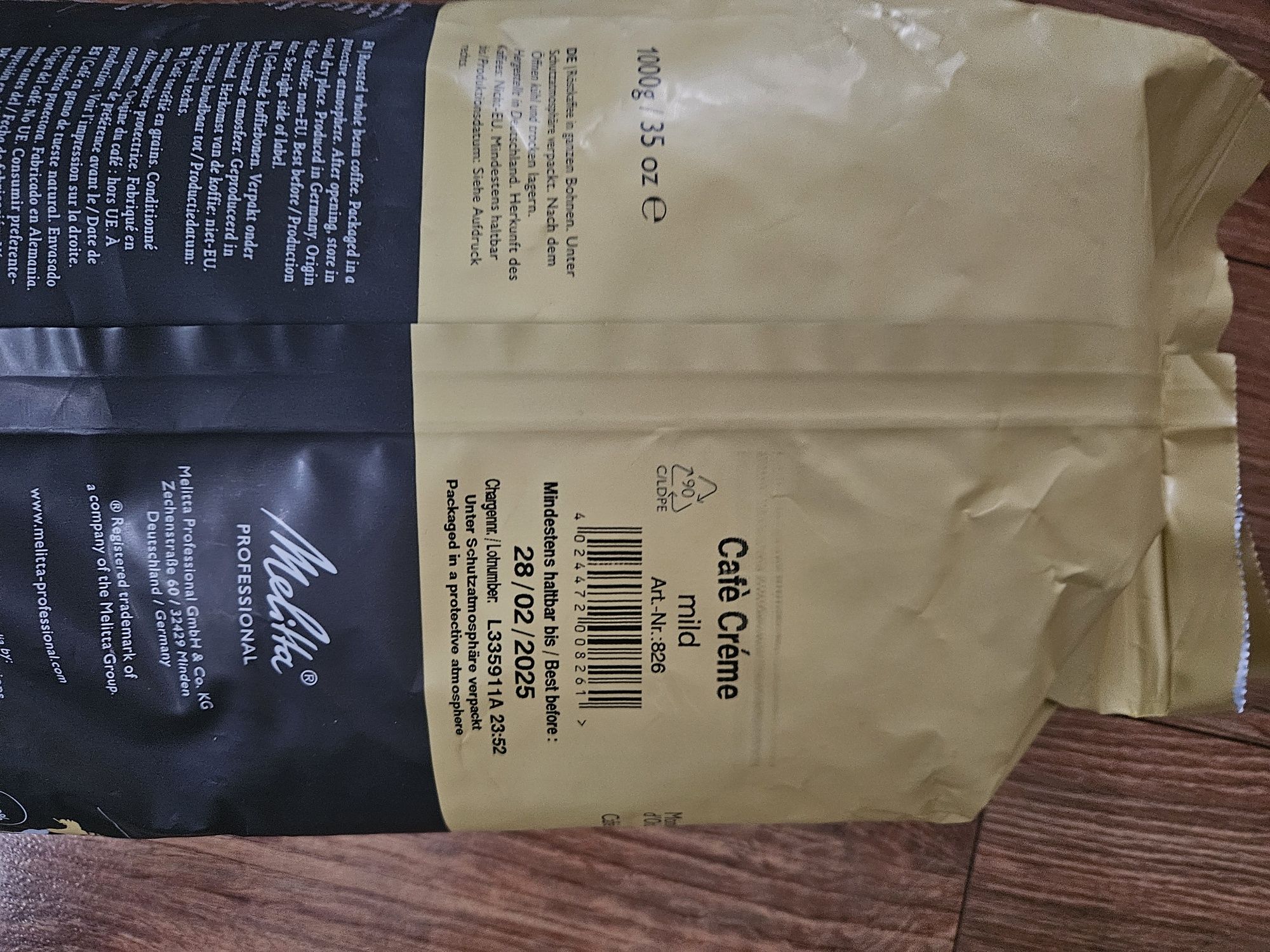 Kawa ziarnista Melitta Monte d'Oro Cafe Crema 1kg