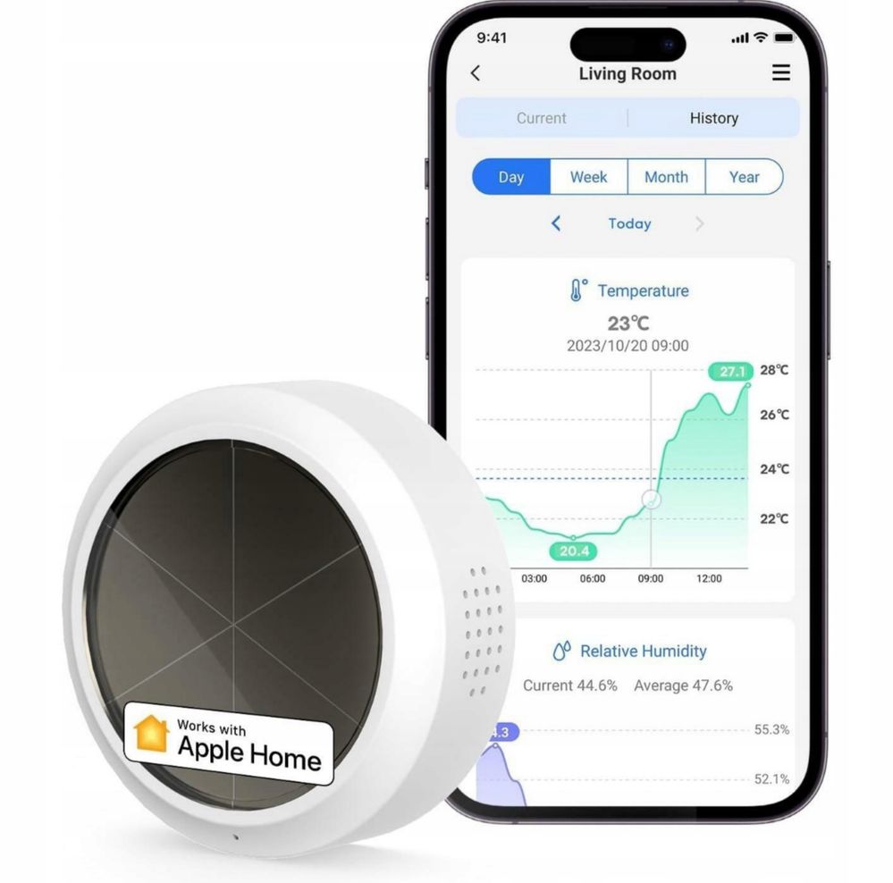Inteligentny Termometr z higrometrem Meross Wi-Fi Google Home