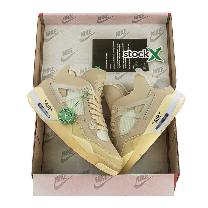 Мужские кроссовки Nike Air Jordan 4 Retro Off-White Sail. 41-45