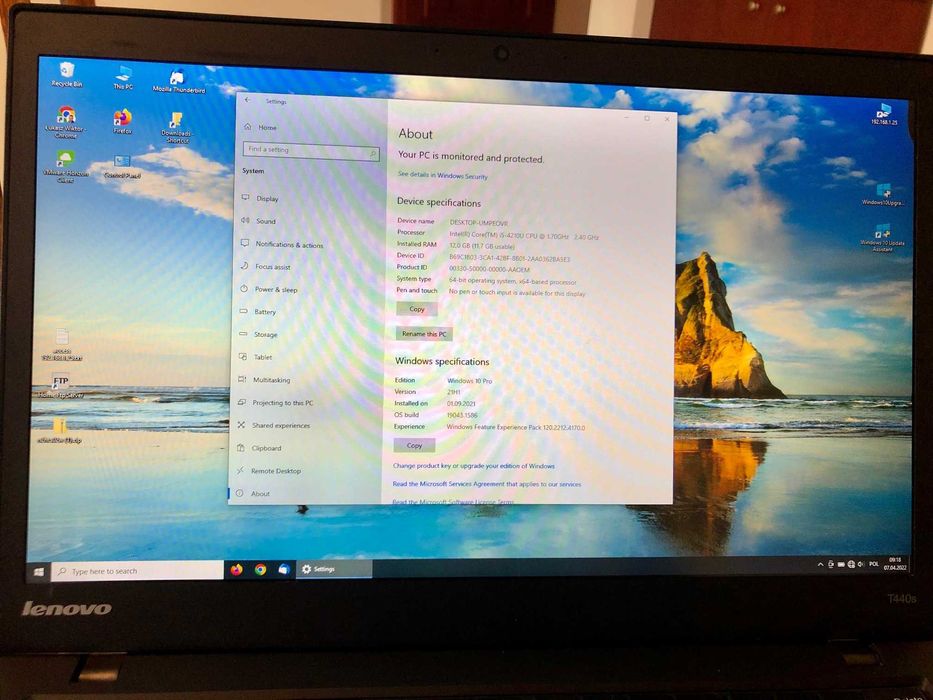 Lenovo Thinkpad T440s i5 4300U, 12GB RAM, SSD 180GB, FullHD, Windows10