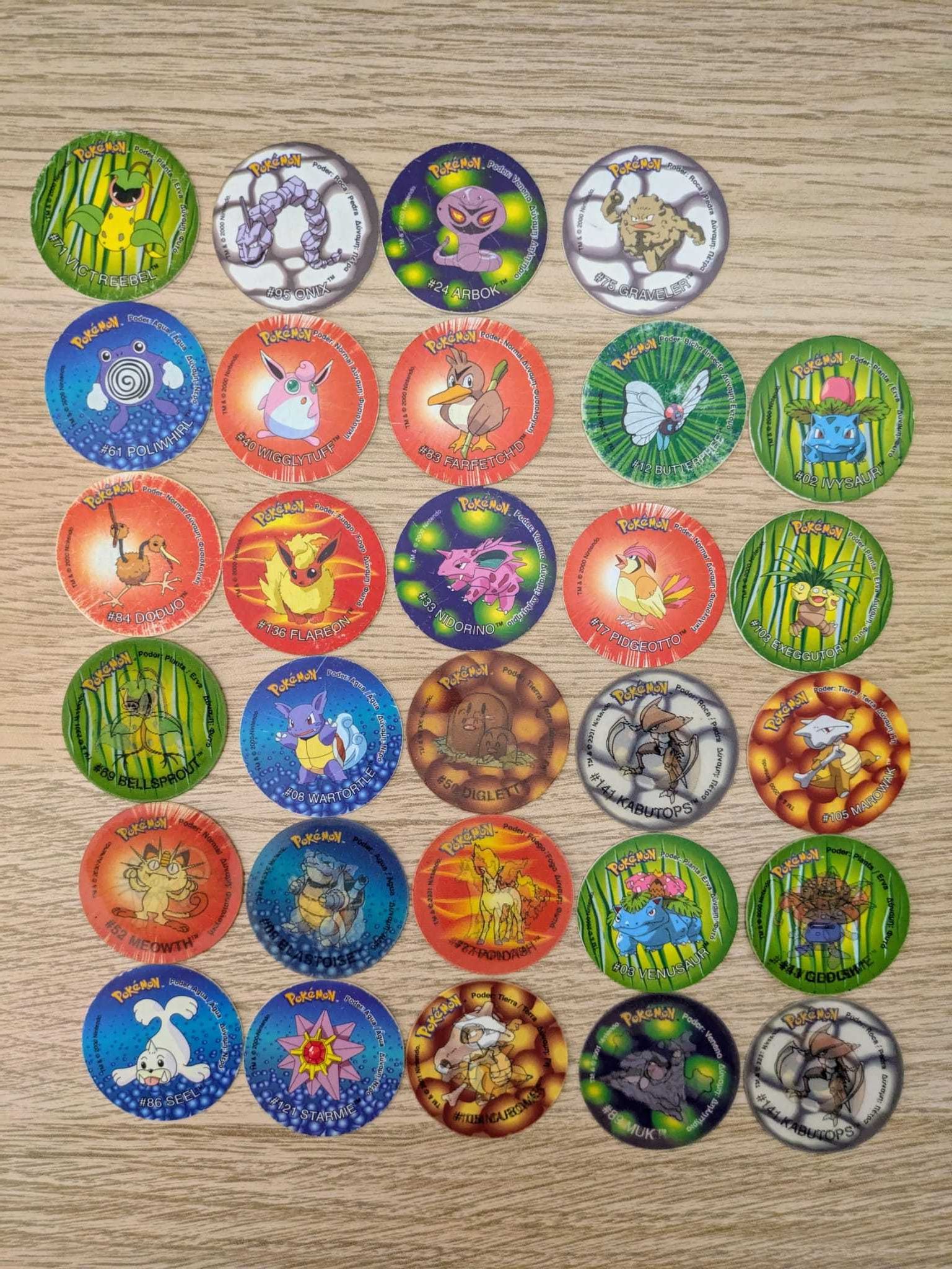 Tazos Pokémon 1, 2, 3 e nox