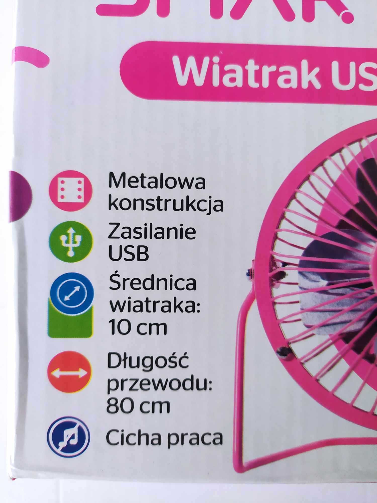 Wentylator mini Wiatrak USB Smarty różowy