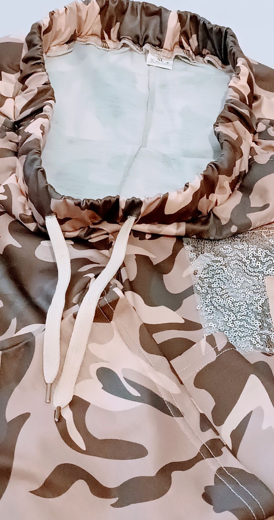 Piżama Dres Damski z Kieszeniami Dwuczęściowy Moro Morelowy r. XL Nowy