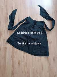 36 S H&M czarna elegancka spódnica z wiązaniem