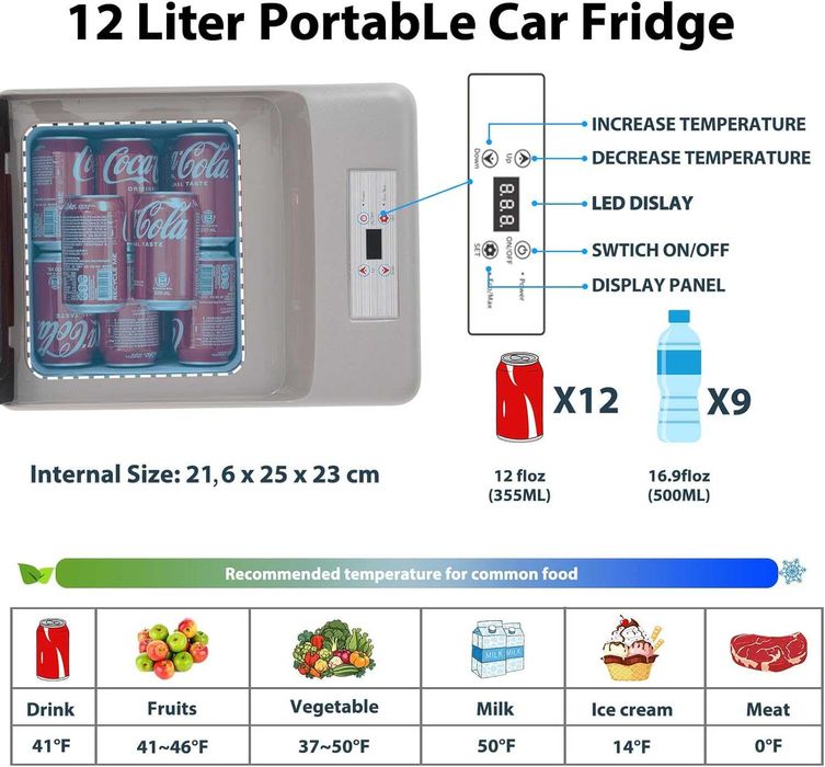 Lodówka Kompresorowa z zamrażarką samochodowa Alpicool C12PT 12L