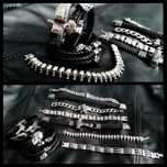 Bransoletka czaszki czachy gotyk rock metal motocyklowa chopper skulls