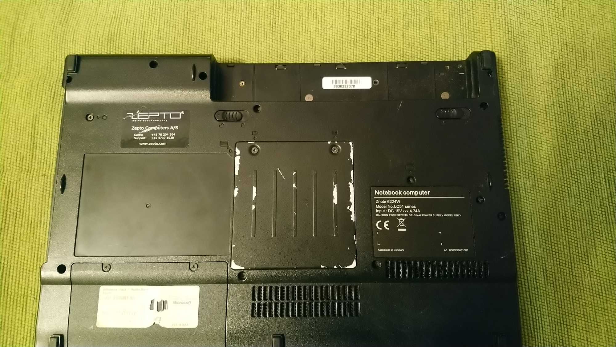 Notebook Zepto Znote 6224W uszkodzony, na części