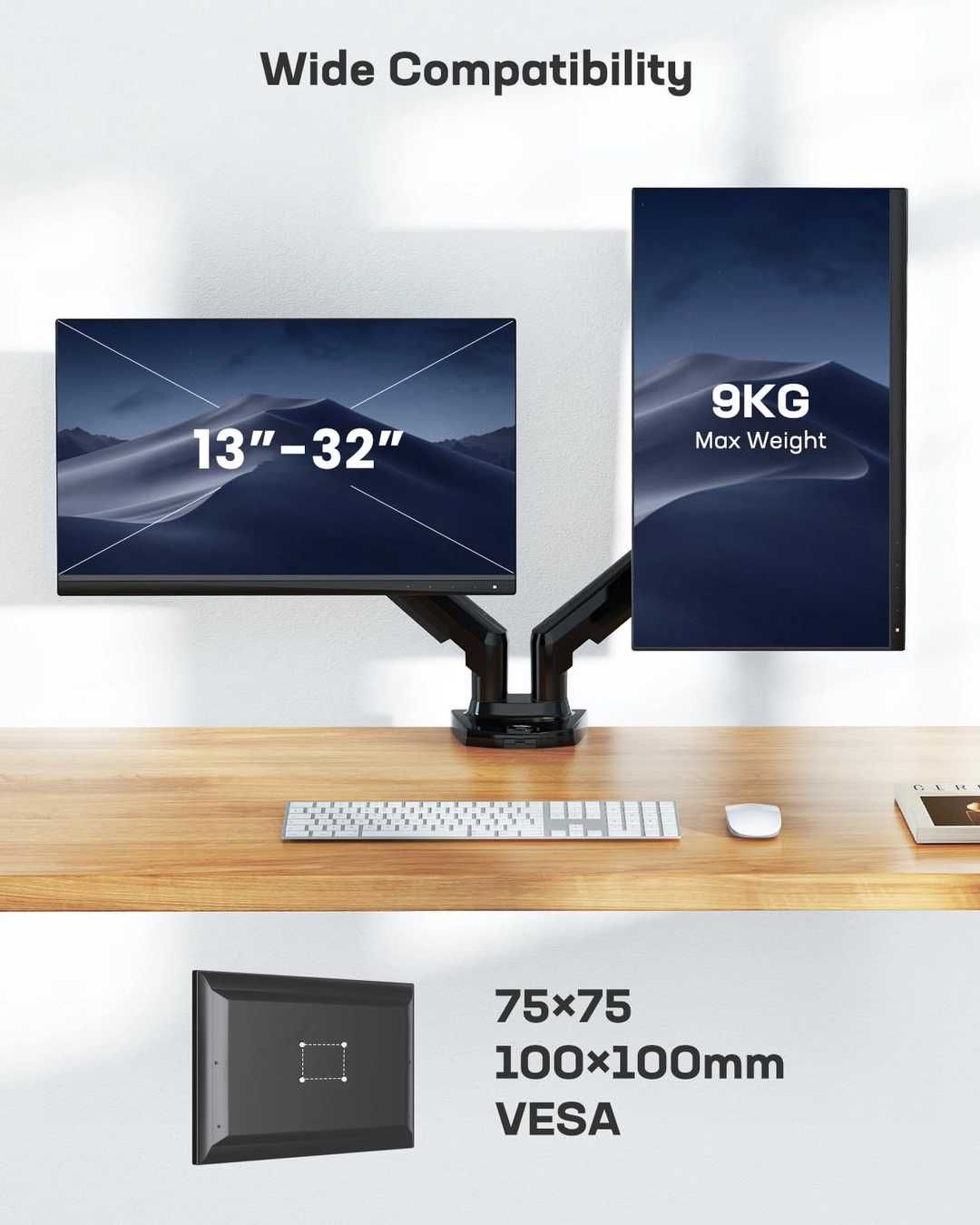 Suporte de monitor HUANUO para 2 monitores