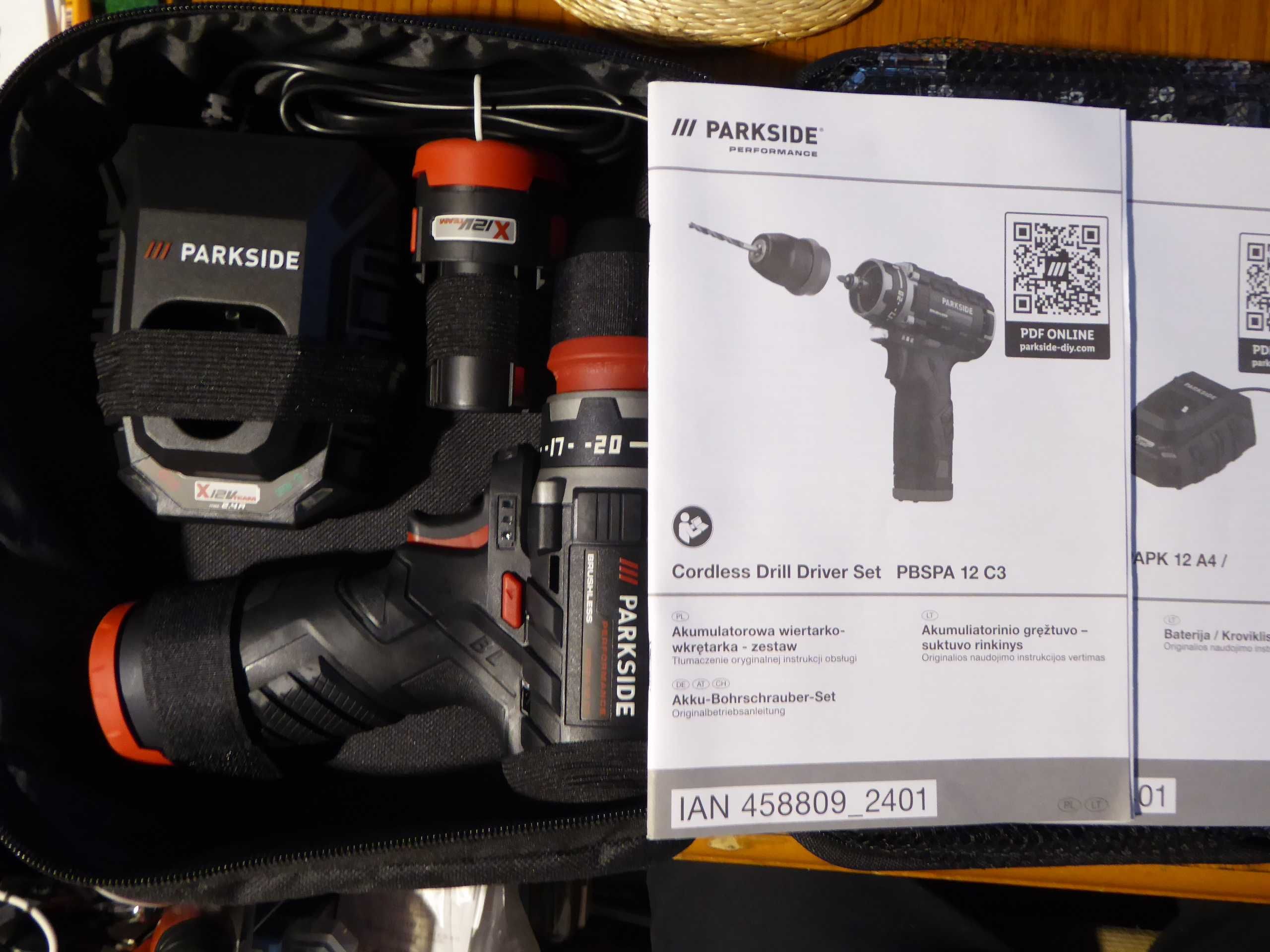 Nieużywana PARKSIDE PERFORMANCE PBSPA 12 E4 z 2 aku. 2Ah i ład. 2,4A