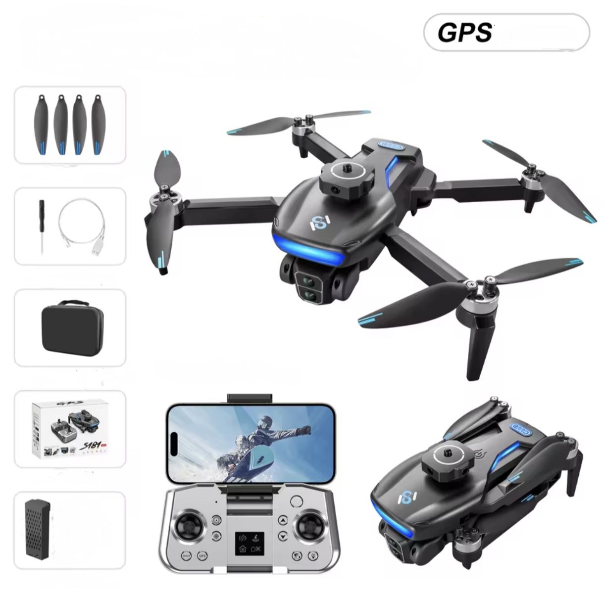 S181 GPS версія, 5G, 1200 метрів, дрон, квадрокоптер