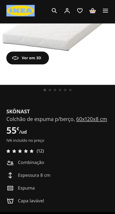 Berço Sniglar e colchão Skönast -Ikea