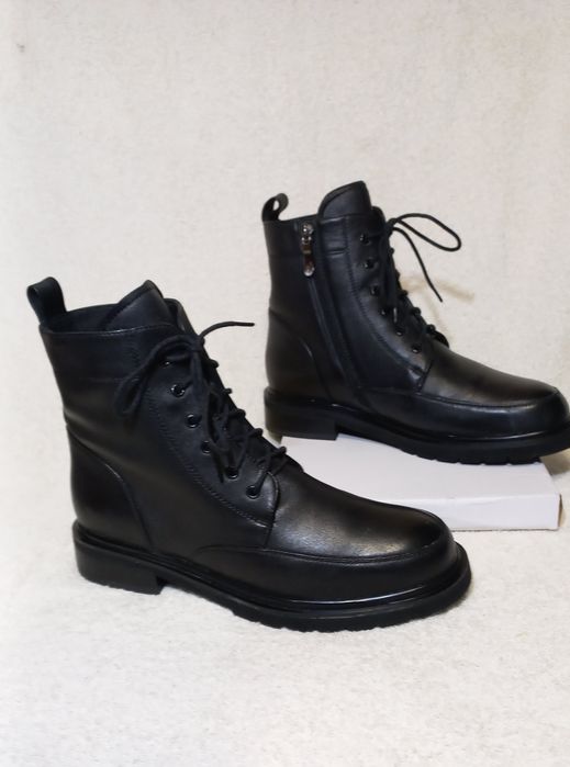 Шкіряні черевики Respect 38 теплі напівчобітки сапожки ботинки
