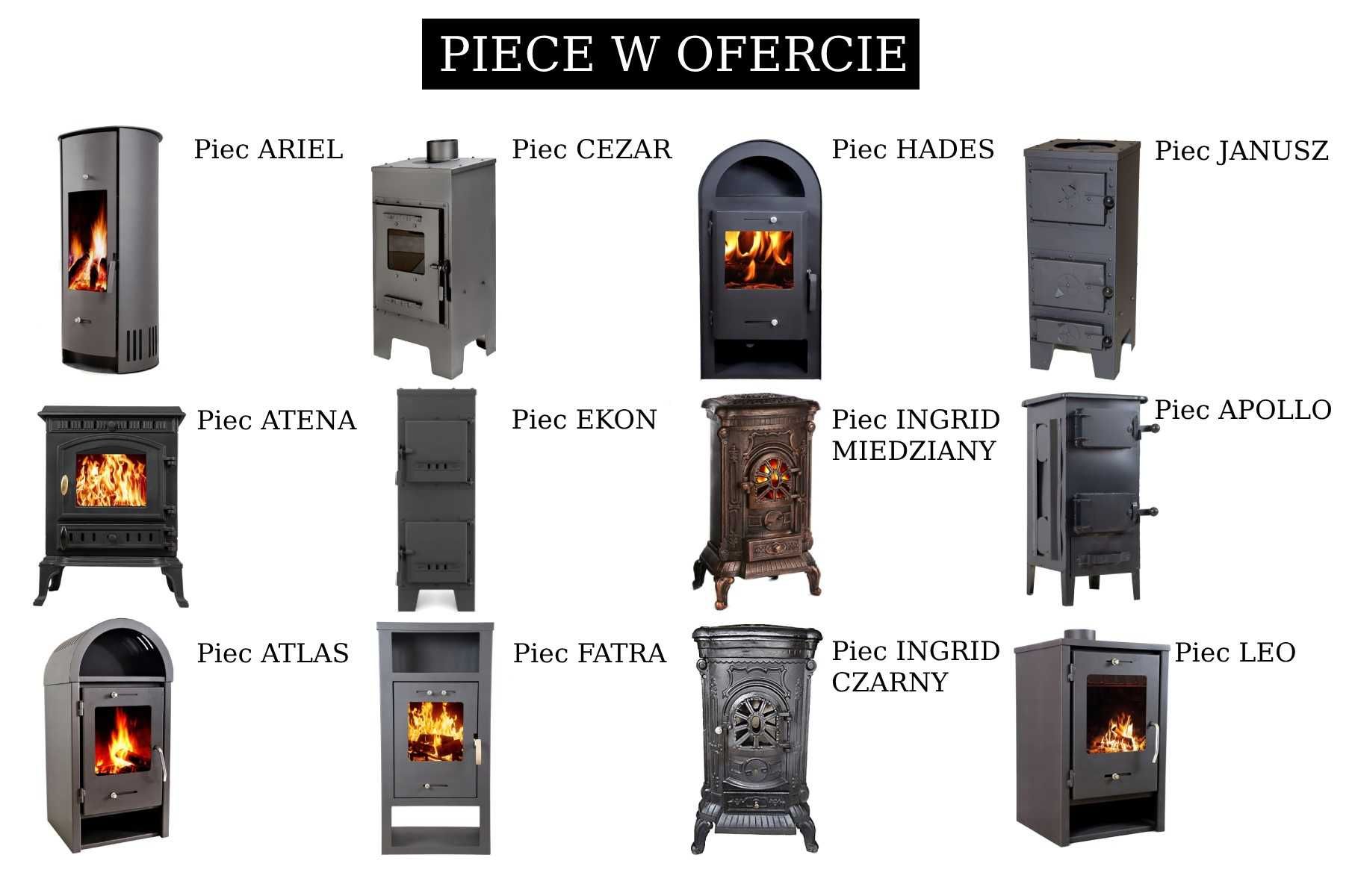 Piec ZEFIR 6,8KW Koza Wolnostojący Stalowy Polski Eko