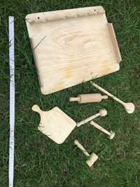 Zestaw narzędzi kuchennych drewnianych do zabawy
